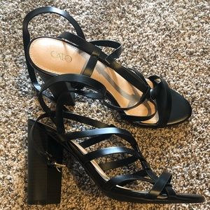 Women black dress sandals